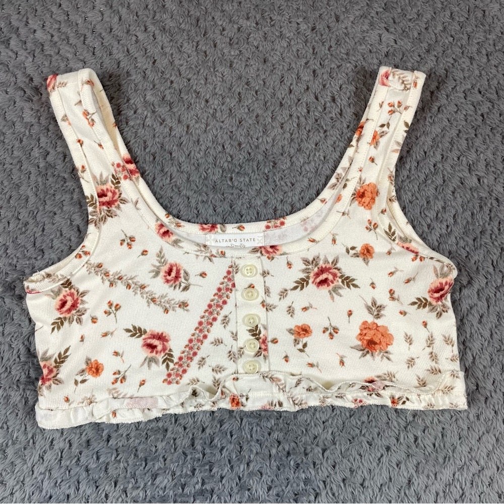 Altar'd State Intimates Bralette Women's Pink Floral Gina Brami Small Coquette - Picture 2 of 7